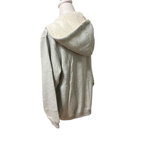 Aerie Women's Sweatshirt Jacket Size Small Full Zip White Sherpa Lining Pockets - Picture 4 of 9